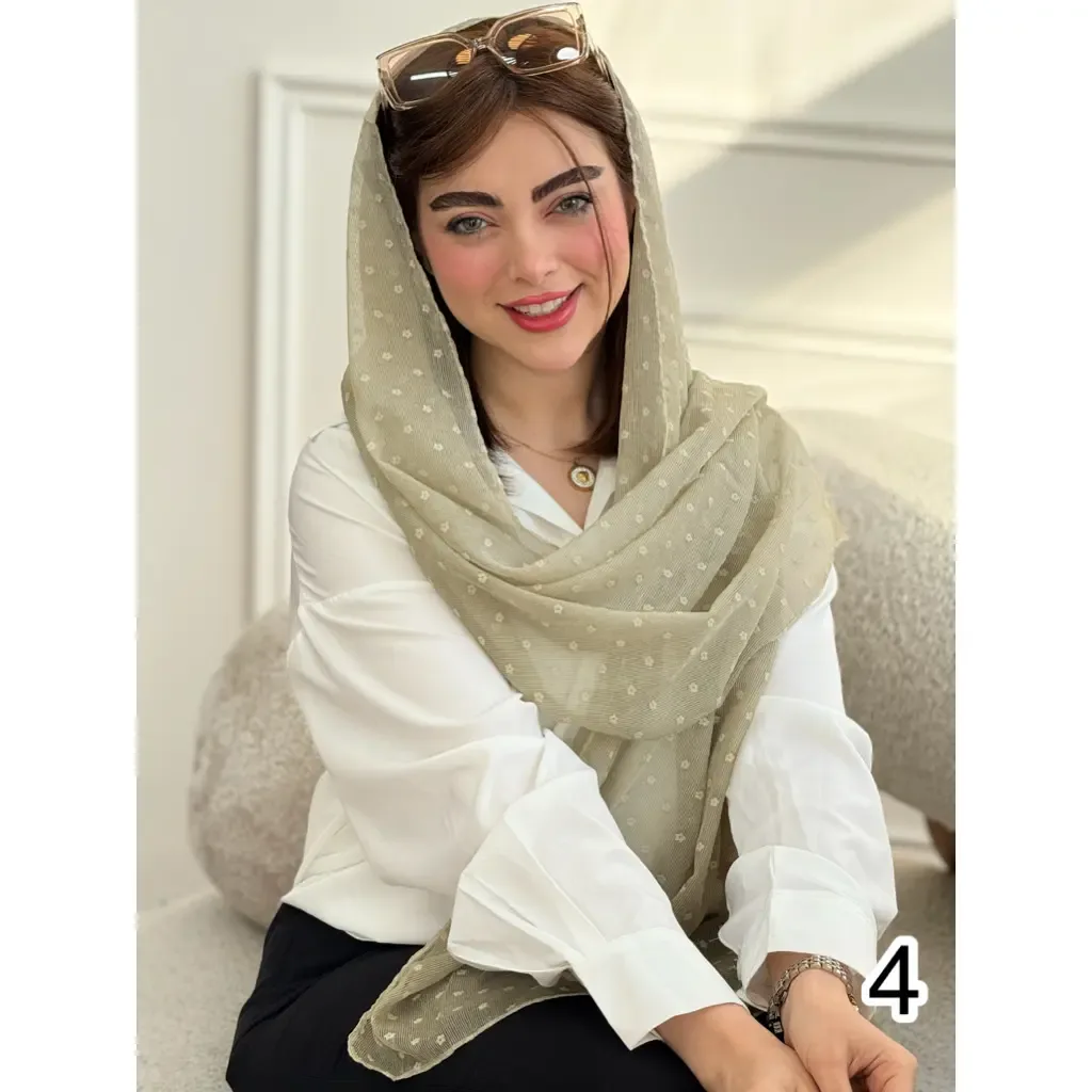 شال حریر کبریتی طرح شکوفه
