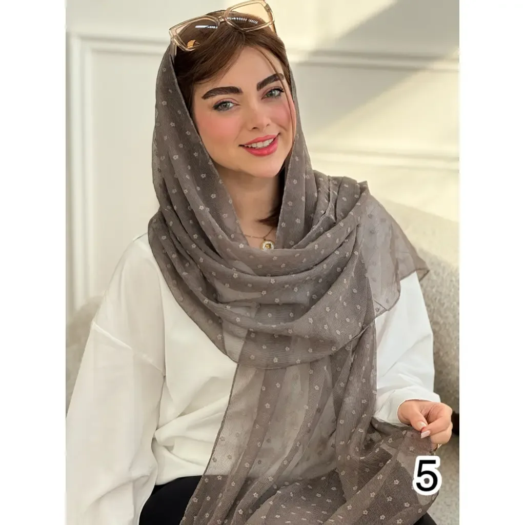 شال حریر کبریتی طرح شکوفه