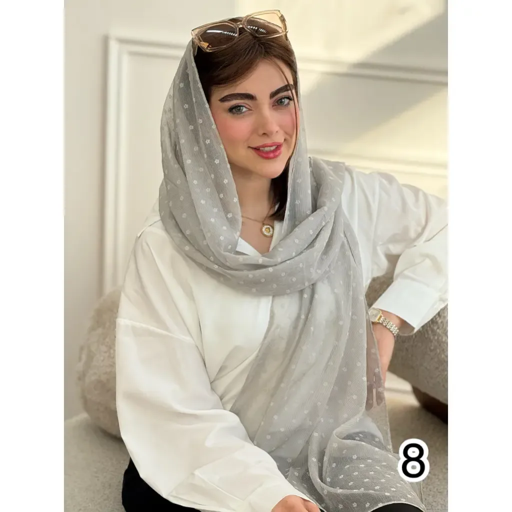 شال حریر کبریتی طرح شکوفه