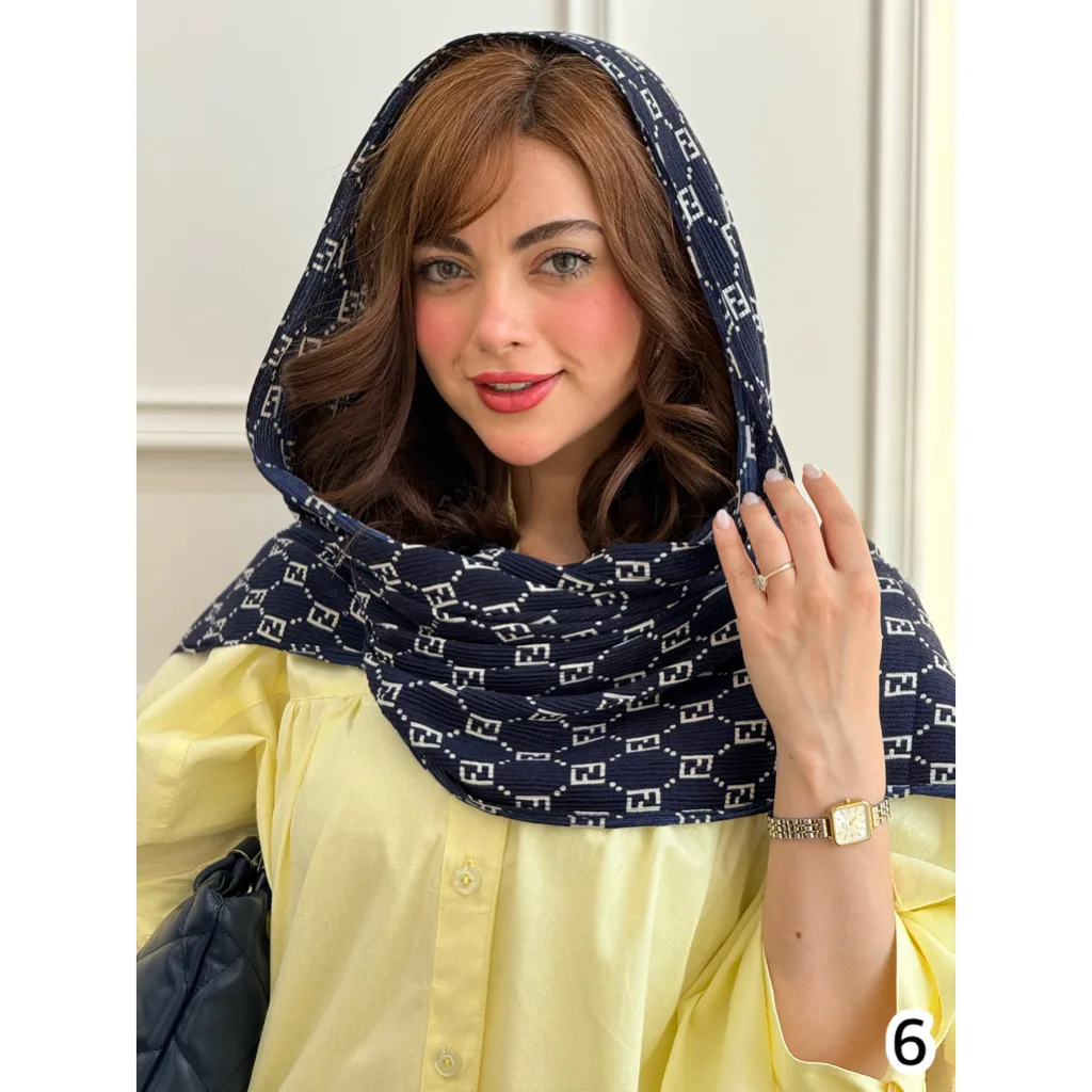 شال پلیسه شاین طرحبندی سرمه ای