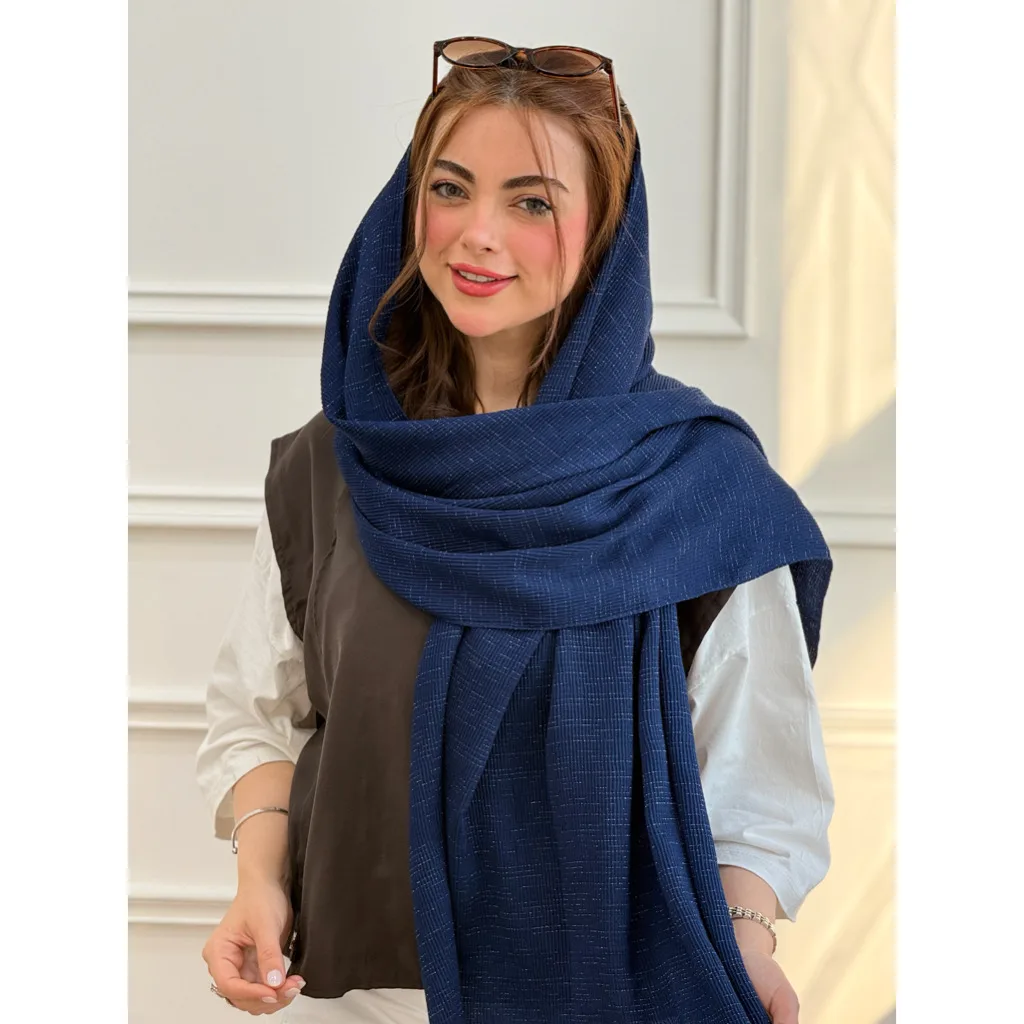 شال نخی پلیسه ساده لمه